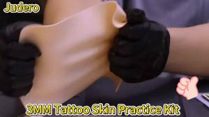 3MM Tattoo Skin Practice Kit - Judero 20Pcs Thick Fake Skin and Transfer Paper Set Includes 5Pcs Double Sided Blank Tattoo Practice Skins and 15Pcs Stencil Paper for Tatto Supplies