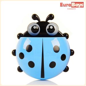 E.B.【Ready in Stock】 Ladybug Cartoon Toothbrush Holder Bathroom Toothbrush Toothpaste Wall Suction Holder Rack Container