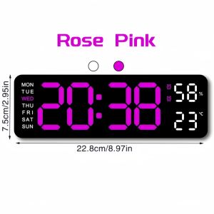 Electronic Wall Clock Multi-functional Digital LED Clocks Date Calendar Display Table Clock for Room
