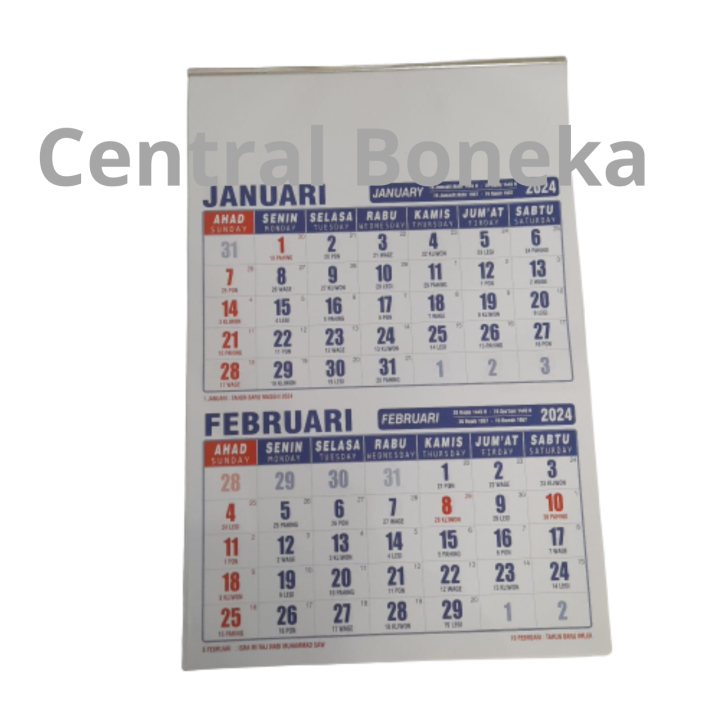 Kalender 2024 Lengkap Dinding 2024 Lengkap Masehi Dan Hijriyah Dwi ...