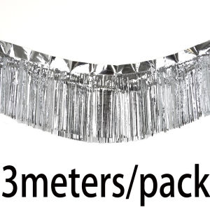 (3M/roll)Width 29.6CM Rain Silk Banner Party Atmosphere Decoration Props Christmas Day Celebration Joy