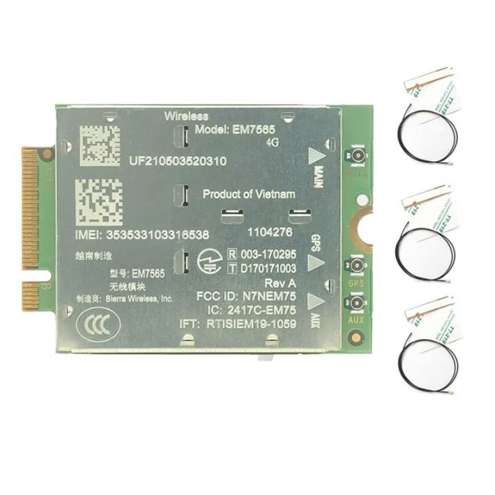 【msaiqwsa】EM7565 4G LTE Module+ 3X4G Antenna CAT-12 600Mbps CBRS for ...