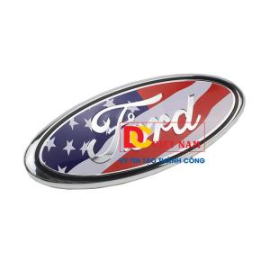 01 chiếc Logo biểu tượng truớc xe FORD Kích thước 23cm*9cm FT002 ( Màu Cờ Mỹ)