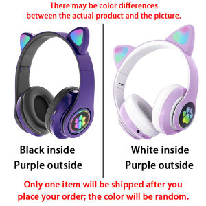 (SG Warranty)Bluetooth 5.0 Wireless cat Headphone LED Ear child headphone Stereo Sound Headset with microphone Support TF Card/AUX Noise Cancelling