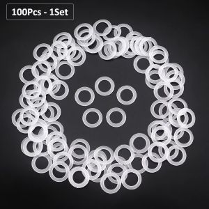 MELODI Plastic Crochet Loop Rings 2cm Round Semitransparent Rubber O-Ring Handmade Crafts Clear Crochet Knitted Ring DIY Hand-Knitting