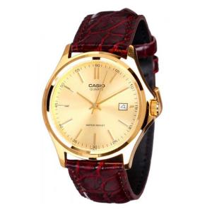 CASIO ORIGINAL - CASIO MTP-1183Q-9A - Analog - MEN - Merah - Kulit - Jam dunia JD18ST # Jam Tangan Pria Cowok Anti Air Digital Analog + CASIO MTP 1183Q 9A MTP-1183Q 1183 Q MTP1183 MTP-1183 MTP1183Q $ WR0 STK SD7