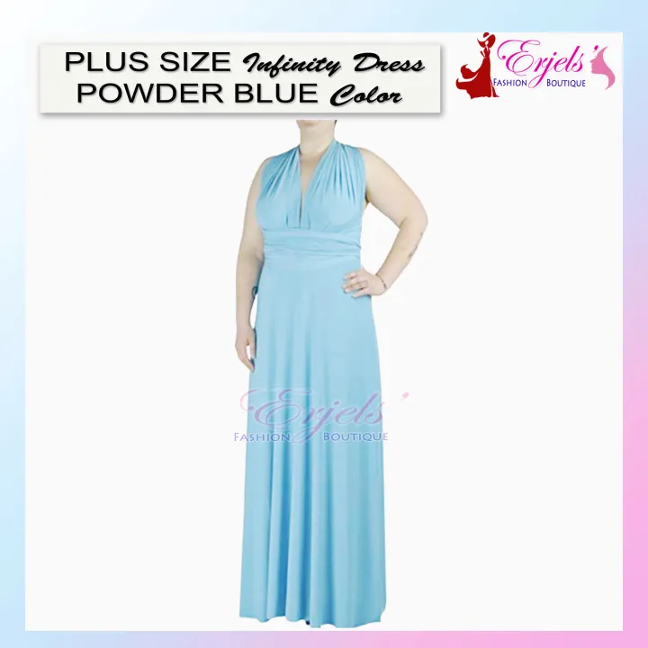 POWDER BLUE Infinity Dress Floorlength with attached tube kids-3XL
