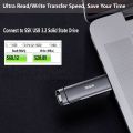 SSK 550MB/s 128GB USB 3.2 Gen 2 USB Flash drive 256G USB C SSD Drive 128GB. 