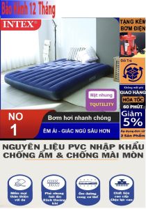 Đệm hơi đệm du lịch đệm gấp gọn đệm công sở công nghệ mới 183cmx203x25cm 64755 INTEX tặng kèm bơm điện
