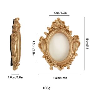 BESTITIT Nhựa Khung ảnh cổ điển Chi tiết trang trí Thanh lịch Khung trang trí Baroque Phong cách Châu Âu Có thể đặt Khung cổ điển vàng Trang trí máy tính để bàn