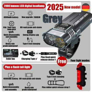 Bicycle Light Waterproof Bicycle Front Light Headlight Bicycle Flashlight Type-C Rechargeable Front & Rear Bike Light