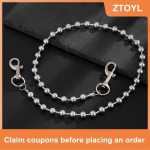 【ZTOYL】 Punk Personalized Jeans Pants Chain For Men Minimalist Vintage Hip Hop Waist Chain Simple Round Beads Adjustable Waist Chain