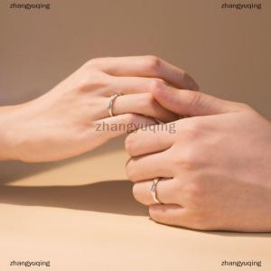 [COD] zhangyuqing Fashion Couple Rings Set Color Simple Opening Adjustable Finger Ring Light Luxury Jewelry For Women Men Anniversary Gift