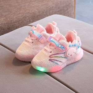 Sepatu Sneakers Anak Perempuan 028 Rabbit LED Import - Redzeal Sepatu Anak Sport Karakter Trendy