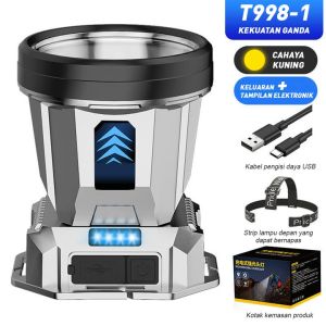 Diterangi selama 500 jam Sangat terang Menyinari 100.000 meter Lampu sorot kepala Senter Kepala Senter Super Terang Kepala Senter Kepala Led USB Rechargeable Waterproof Camping Berburu Hiking Anti Air Jarak Jauh 100Watt Headlamp Outdoor LED
