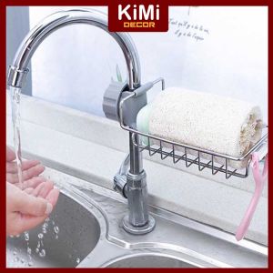 [FREESHIP 🎁] Kệ Khay Inox Gắn Vòi Để Miếng Rửa Bát Chén Đa Năng  Giá Treo Vòi Inox