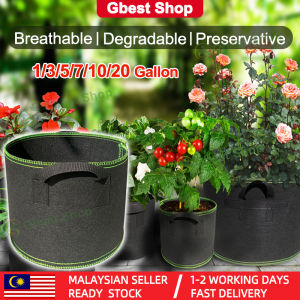 Gbest Non Woven Planting Bag Garden Plant Grow Bags Flower Pot Pots For Plants Fabric Planter Box Gardening Tools Organic Garbage Compost Bin Bonsai Fertilizer Pouch Indoor Seeding Tray For Planting Fabric Seedling Growing Vegetables And Fruits Growth