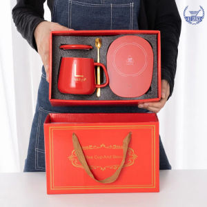 🔥SG LOCAL STOCK🔥55°C Heating Electric USB Charge Mug Birthday /Corporate Gift Set With Cover Spoon Warmer Cup Pad Office