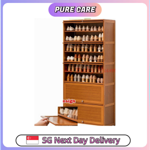 【Pure Care】 Minimalist Wooden Shoe Shelf/ 3/5/7/9/11 Tier Shoe Rack