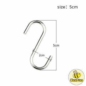 MaxPlus Stainless Steel Hooks Metal S-Shaped Multi-Purpose Hooks for Work Shop Home Kitchen Bathroom