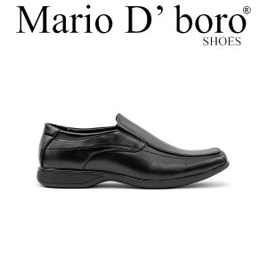Mario D Boro Mens Formal Shoes Slip On MY 26334 Black C77 C87 C95 - Black leather slip-on formal shoes with sleek design and comfortable sole.
