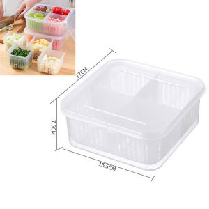 4/6 Grids Refrigerator Storage Box Food Vegetable Fruit Storage Box with Lid Drain Fresh-keeping Box