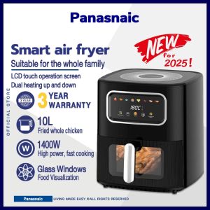 【3Year Warranty】10L Air Fryer Large High-Capacity airfryer Oil Free Non Stick Visualization Touch Screen Multi-Functional Easy to clean Suitable for use by the whole family