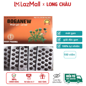 Viên uống tăng cường chức năng gan Boganew giúp thanh nhiệt giải độc mát gan giảm ngứa mụn nhọt – Hộp 100 viên