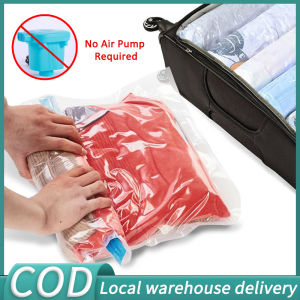 Resealable vacuum bag Hand Roll Compression Storage bag Large Size Clothes storage organizer Plastic organizer storage Pouches bag organizer Wardrobe organizer for clothes Storage cabinet for clothes Travel organizer Space saver organizer