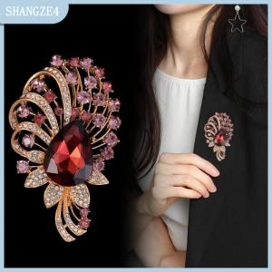【SHANGZE4】 Cổ điển sang trọng Rhinestone tinh thể trâm cài cho phụ nữ quần áo áo trang sức accessries Quà Tặng