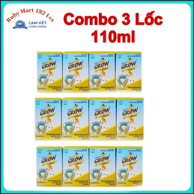 Combo 3 Lốc Sữa Pha Sẵn Abbott Grow 110ml Vani (12 Hộp)