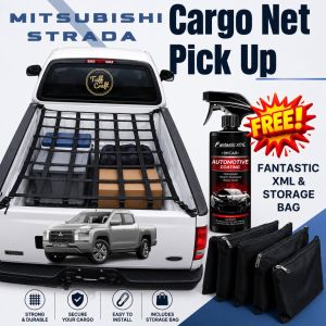 Mitsubishi Strada Pickup Cargo Net Heavy Duty Adjustable Truck Bed Net Luggage & Cargo Holder for Pickup Trucks