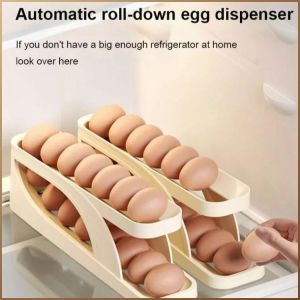 Crisper Box Take an Egg Durable Egg Holder Bracket Automatic Egg Roller Dustproof Multifunction
