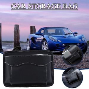 PENGQ ตัวจัดระเบียบช่องว่างที่นั่ง กระเป๋าเก็บของในรถ ใช้งานได้หลากหลาย หนังพียู กระเป๋าข้างเบาะรถยนต์ สากลสากลสากล กาวในตัว กล่องผ่าอัตโนมัติ สำหรับภายในรถยนต์