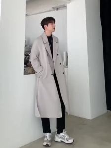 Quảng Đông C♢Áo măng tô nam dáng dài akd28 có đai lưng 3 màu M.RO khoác nhẹ mùa thu đông 2023 Mrhero3/21