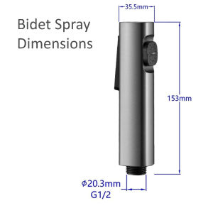 K9029C Series Pressure Boosting Gray Bidet Sprayer Set For Bathroom Toilet With No Drill Installing Ready