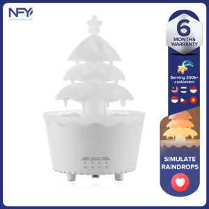 New 250ML Christmas tree humidifier home high fog tabletop essential oil aromatherapy machine ambient night light wireless remote control