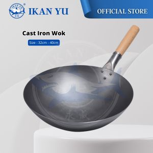 YU Ready Stock High Quality Cast Iron Wok / Steel Wok / Metal Wok /Kuali Besi