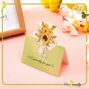 ONE-C1270 Greeting Card Kartu Ucapan Motif Bunga Warna Warni / Kartu Ucapan Lipat Ulang Tahun Card