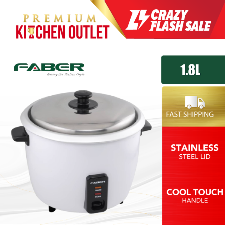 Faber 1.8L Italy Stainless Steel Lid Rice Cooker FRC 618 | Lazada