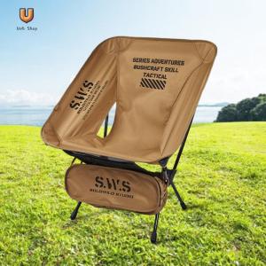 Travel Moon Chair Oxford Cloth Foldable Camping Chair Portable Collapsible BBQ Chair for Outdoor Camping Hiking Fishing[Ueb Shop]
