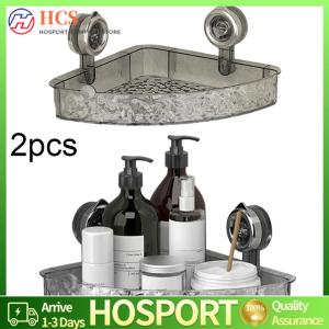 【HCS】 Suction Cup Triangular Storage Basket No Drill Clear Wall Caddy Multifunctional Corner Floating Shelf Bathroom Accessories