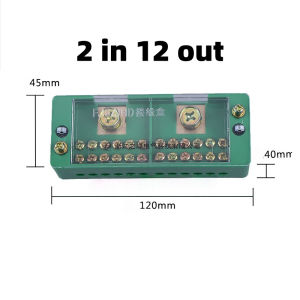 Kotak Terminal Kawat Fase Tunggal 2-IN 6/8/12-OUT FJ6/JHD Blok Terminal Konektor Kawat Rumah Tangga