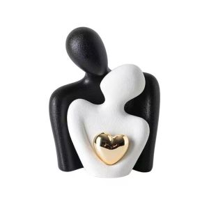 DGFDF Ceramic Couples Embrace Statue Creative Abstract People Love Sculpture Art Decorations Handicraft Miniatures Figurine Wine Cabinet Entrances