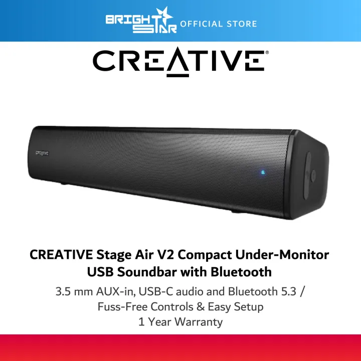 CREATIVE Stage Air V2 Compact Under-monitor USB Soundbar with Bluetooth