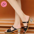 BS Korean Two-way Pointed Block Sandal for Women Fashion Summer Heels#611. 