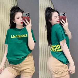 Áo Thun Thái Nữ [Mã A81] Form Vừa 40~60kg Chữ Dập 2 Mặt Cotton Mềm Mịn Mát [ESSENFIALS]