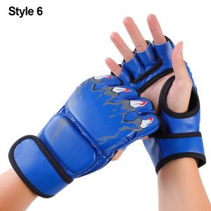 SAVVYSHELF 1Pair Professional Boxing Gloves Versatile Half Finger Training Gloves Leather Cushion Kickboxing Gloves for Adult Sanda Boxing UFC Training