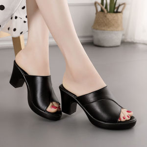 [Free Shipping] Plus-Size WomenS Sandals Trendy New Styles WomenS Slip-On Sandals Chunky Heels Mom Shoes High Heels Waterproof Platform Versatile