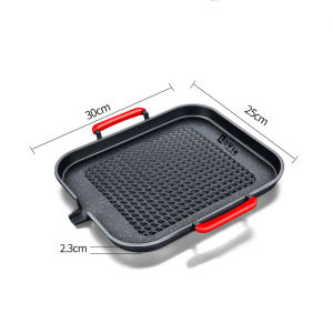 Grill Pan Portable Korean BBQ Grill Pan Non-Stick Smokeless Frying Grill Barbecue Plate Outdoor Camping Picnic Bakeware